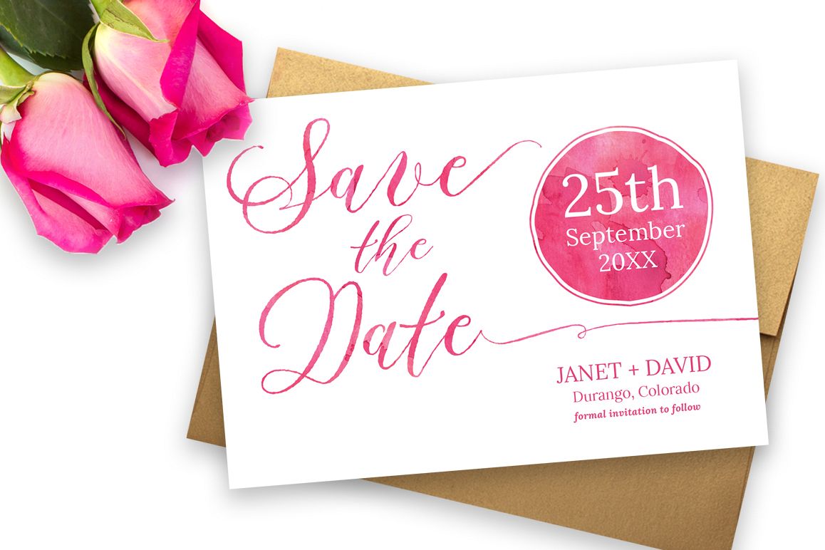 Watercolor Save the Date example image 1