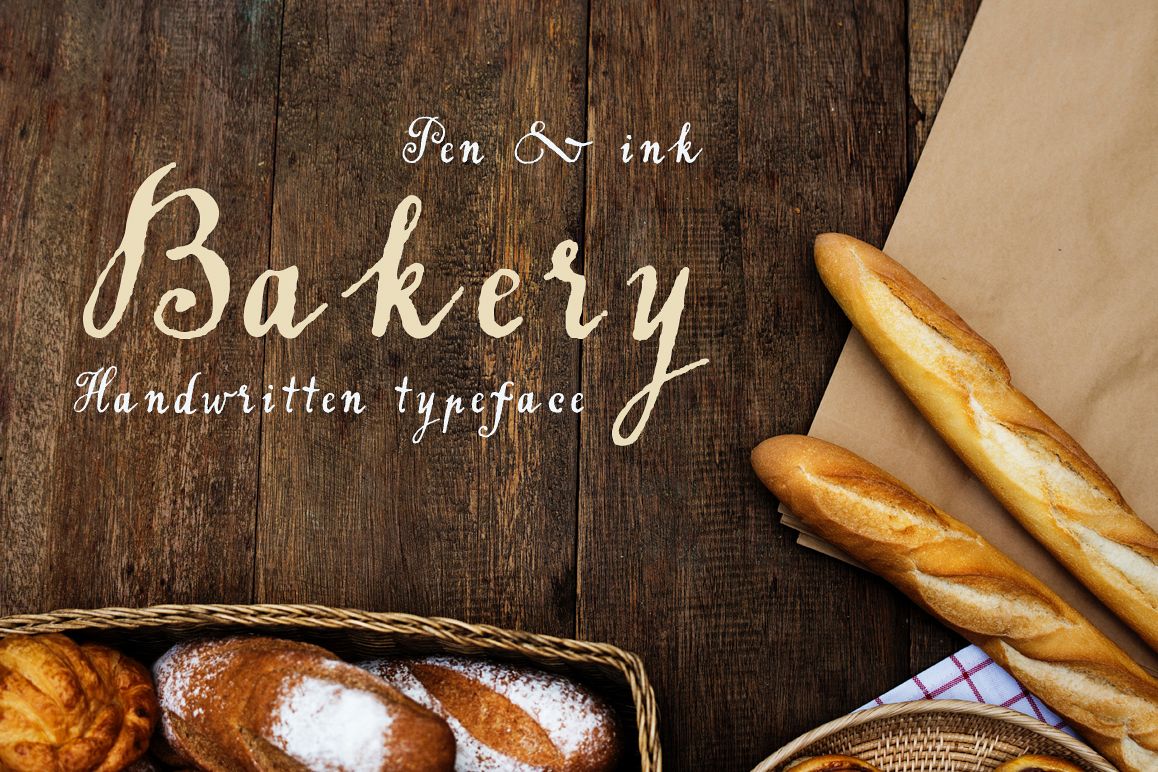 Handwritten tapeface Bakery example image 1