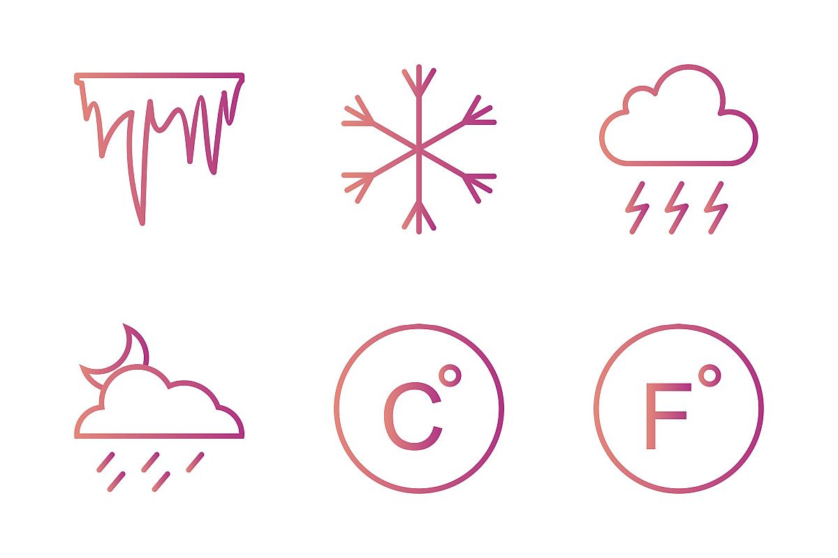 Set Of Weather And Season Icons example image 1