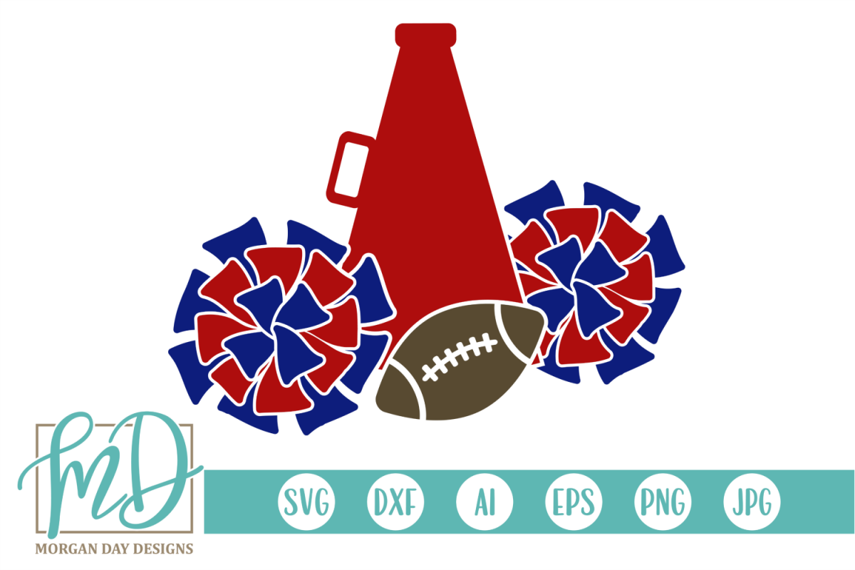Cheerleader - Football Cheer SVG, DXF, AI, EPS, PNG, JPEG example image 1