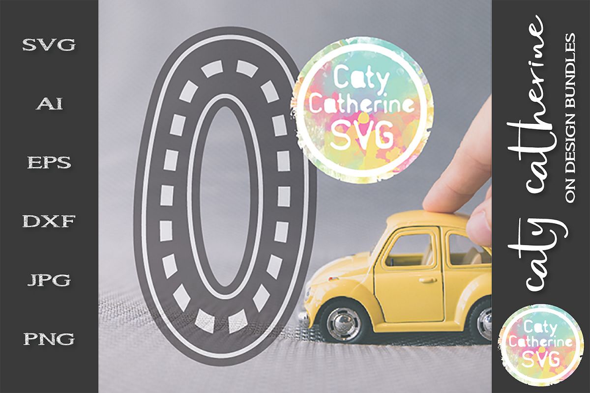 Road Map Kids Birthday Number zero SVG Cut File example image 1