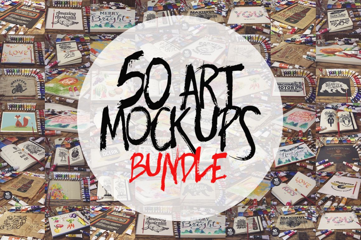 50 Art Mockups Bundle -60OFF example image 1