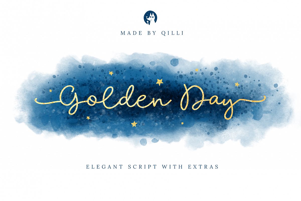 Golden Day Font with Extras & Shapes example image 1
