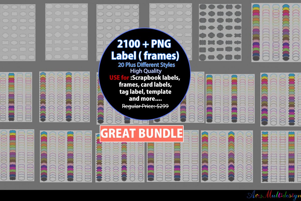 Label clipart bundle / digital label clipart bundle / frames bundle / high quality frames / digital frames clip art / label clipart example image 1