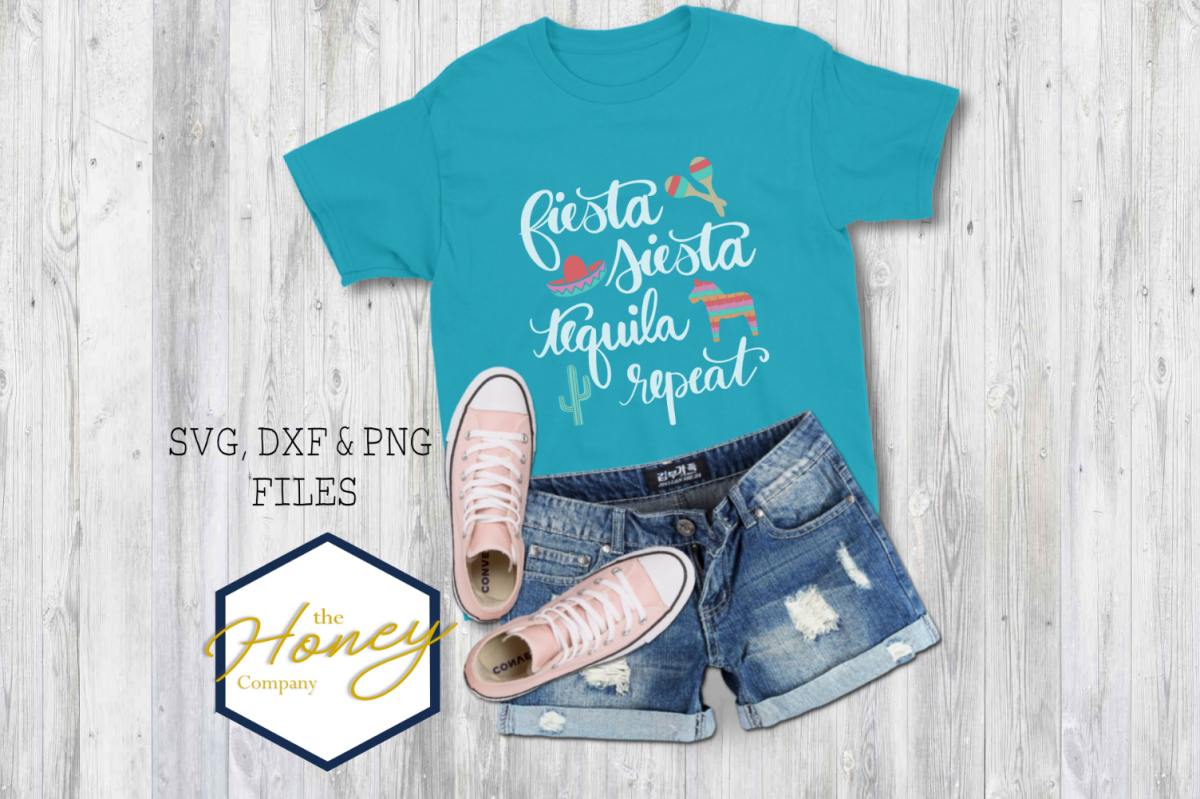 FIesta Siesta Tequila Repeat SVG PNG DXF Cinco De Mayo File example image 1