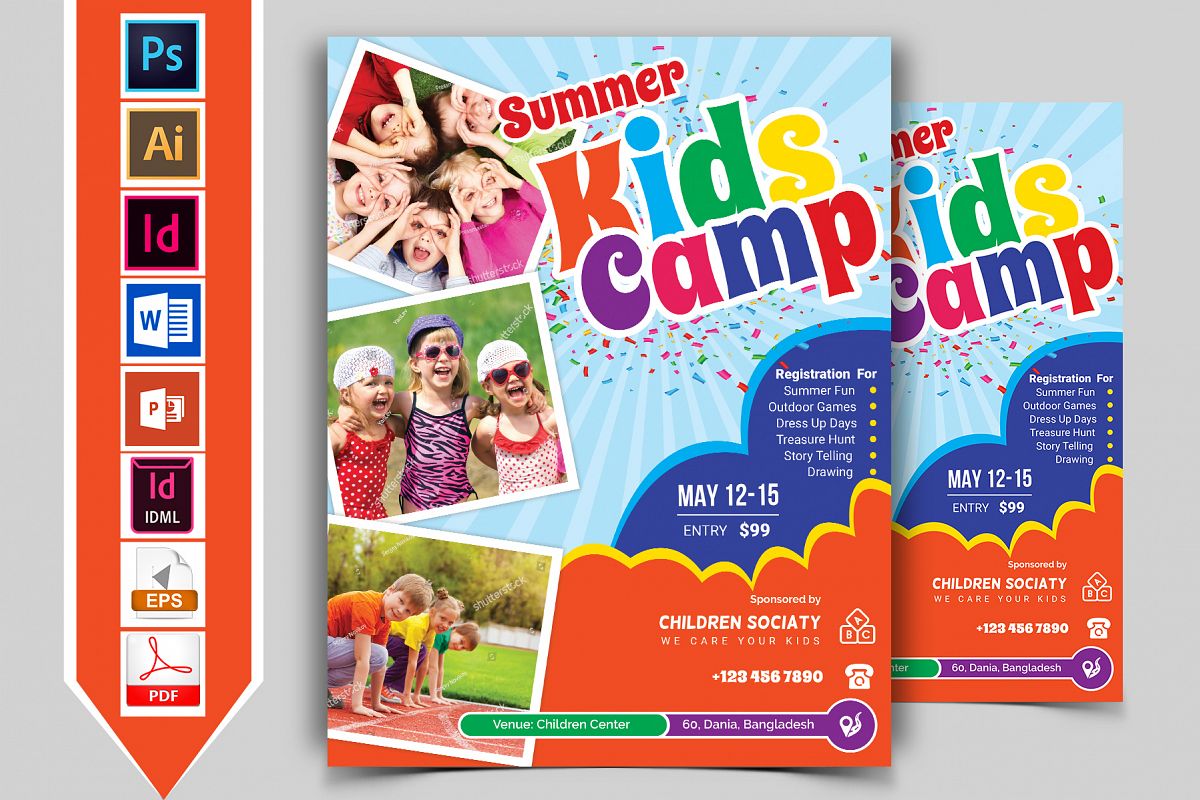 Kids Summer Camp Flyer Vol-03 example image 1