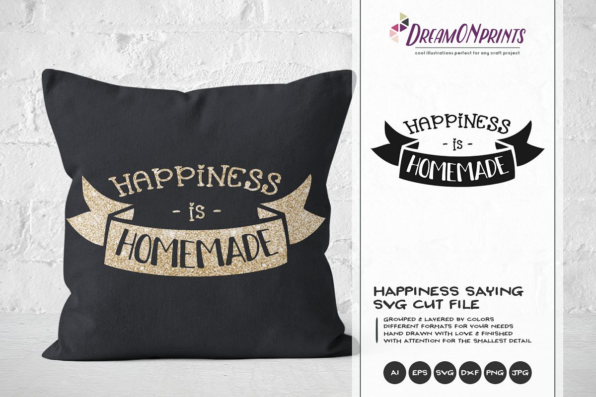 Happiness is Homemade SVG - Kitchen SVG Cut Files example image 1