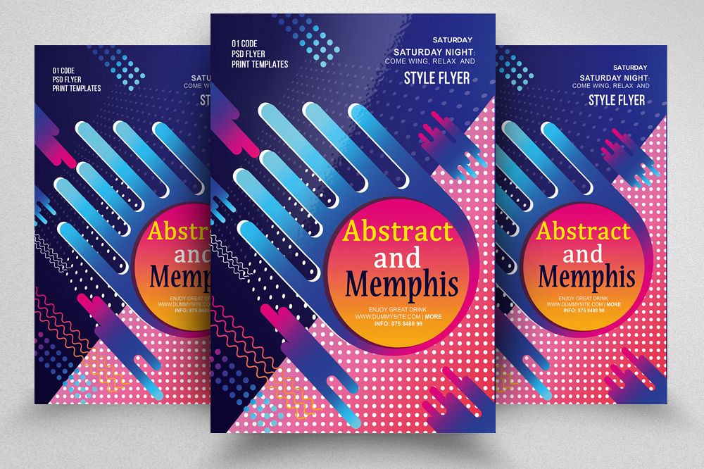 Abstract Memphis Flyer Template example image 1