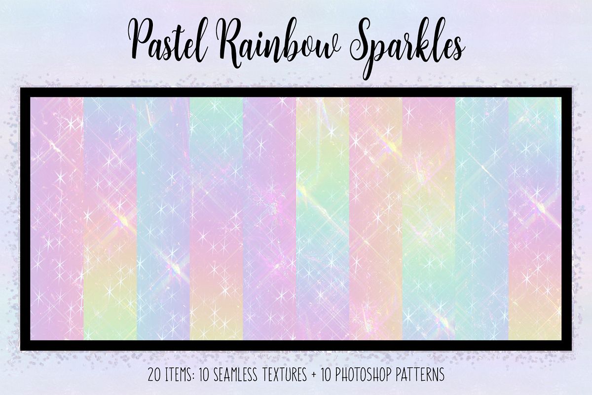 Pastel Rainbow Sparkles example image 1