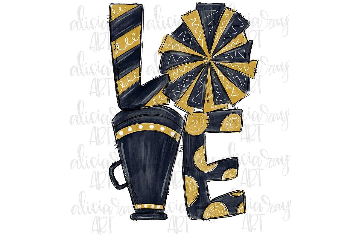Cheer Love Black and Vegas Gold example image 1