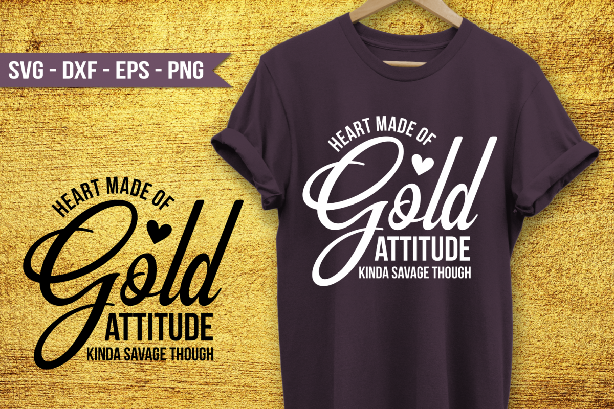 Heart made of gold SVG example image 1
