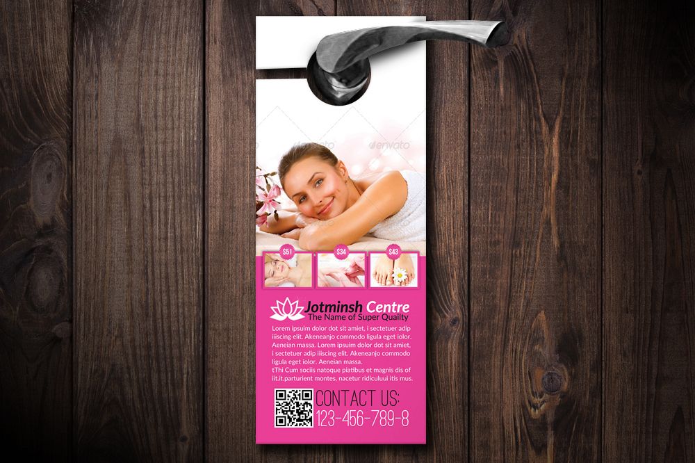 Beauty Spa & Massage Door Hangers example image 1