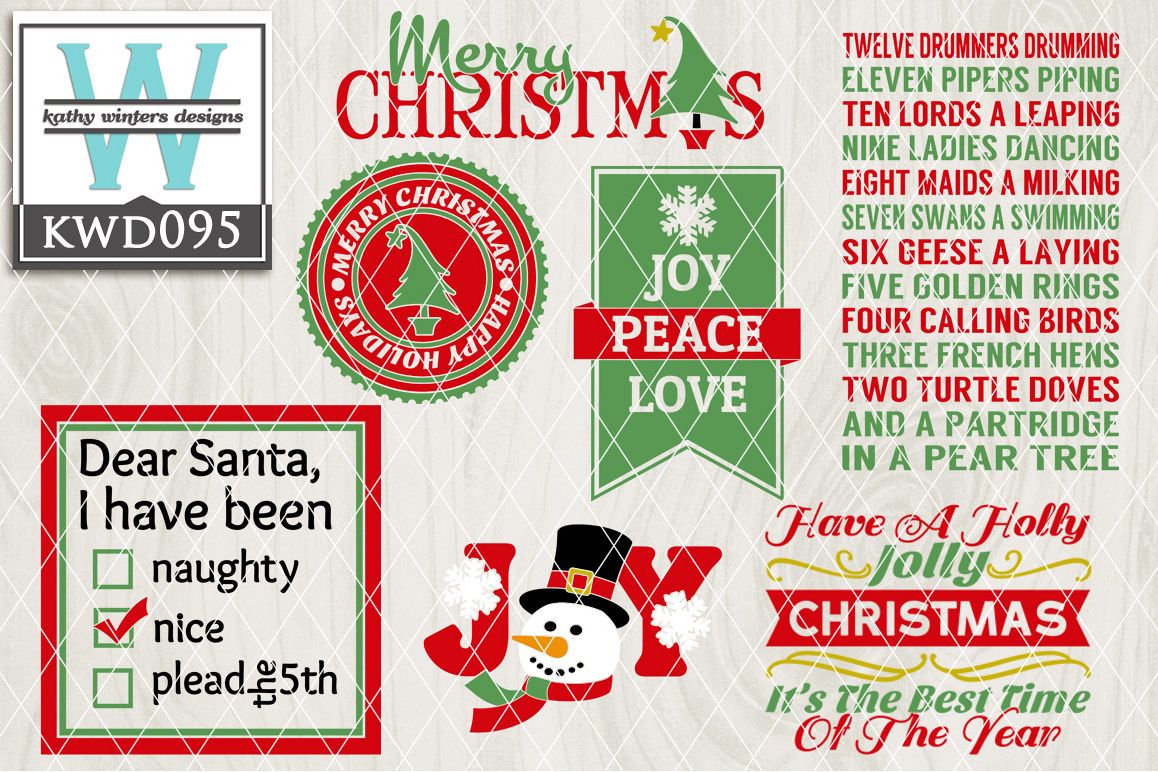 Christmas Cutting File KWD095 example image 1