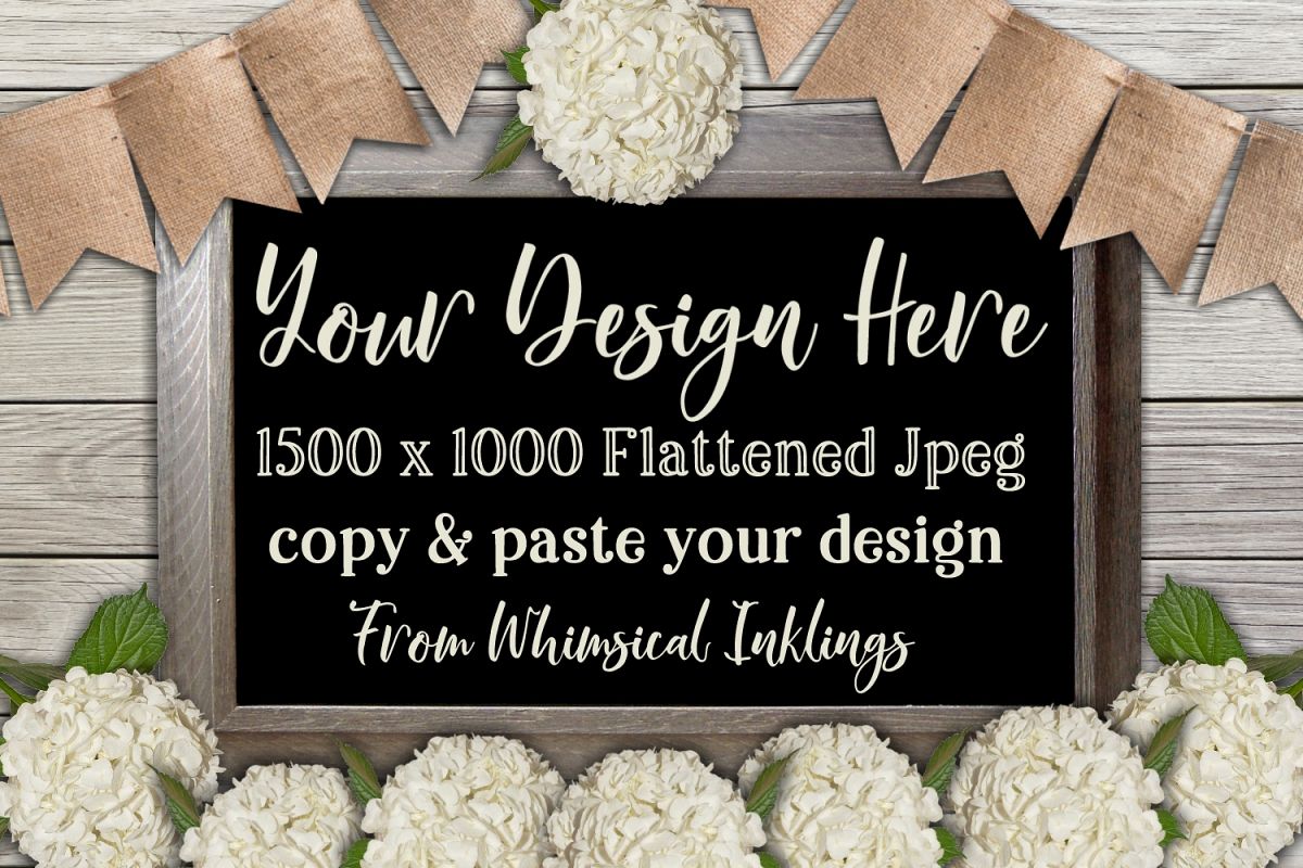 Hydrangea Wedding Sign Mock Up example image 1