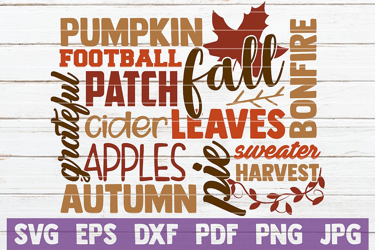 Fall Word Art SVG Cut File example image 1
