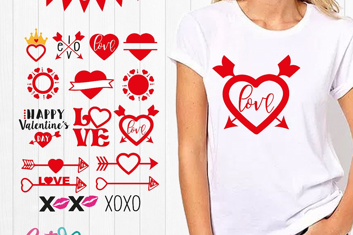 Download Valentines Day Monogram SVG Files, Hear | Design Bundles