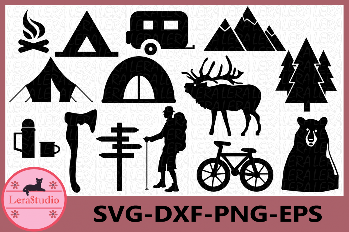 Camping SVG files, Camp svg, Forest Camping Svg, Campfire example image 1