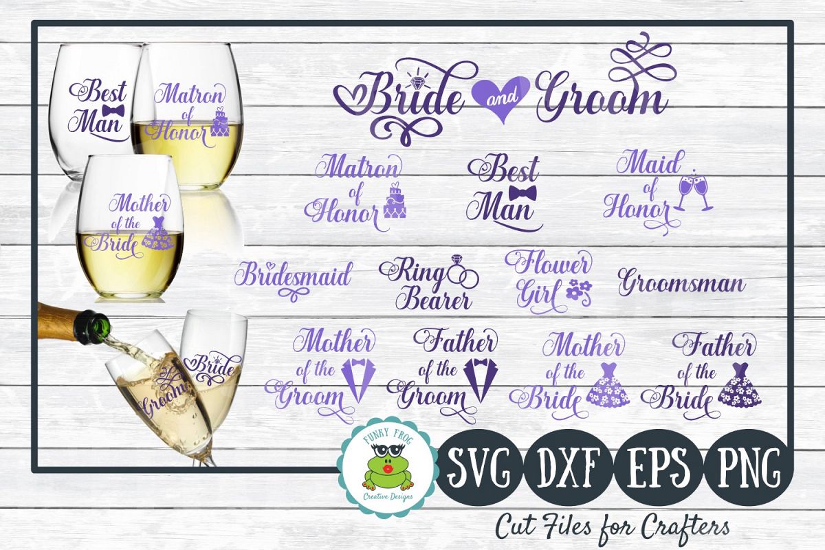 Wedding Party Design Bundle - SVG Cut Files for Crafters example image 1