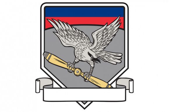 Shrike Clutching Propeller Blade Shield Retro example image 1