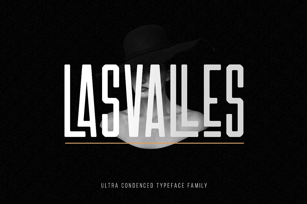 Las Valles Ultra Condensed Typeface 4 Fonts example image 1