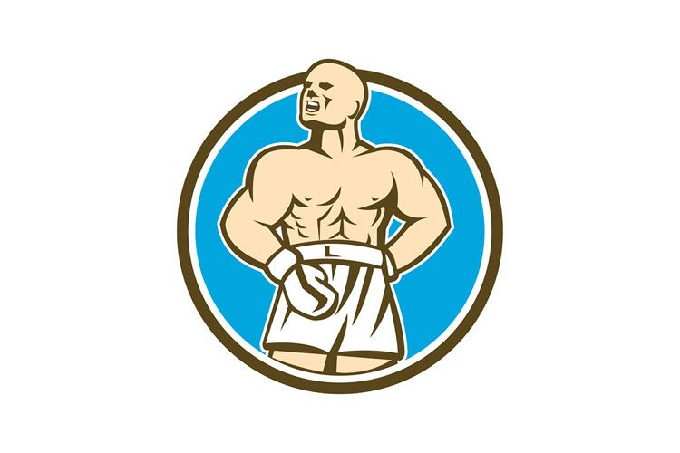 Boxer Champion Shouting Circle Retro example image 1