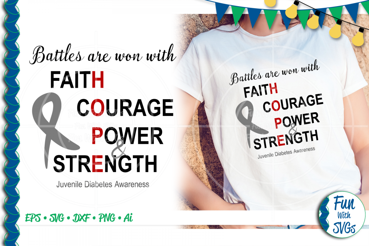 SVG Battles Are Won Juvenile Diabetes, Cut File, FWS469 example image 1