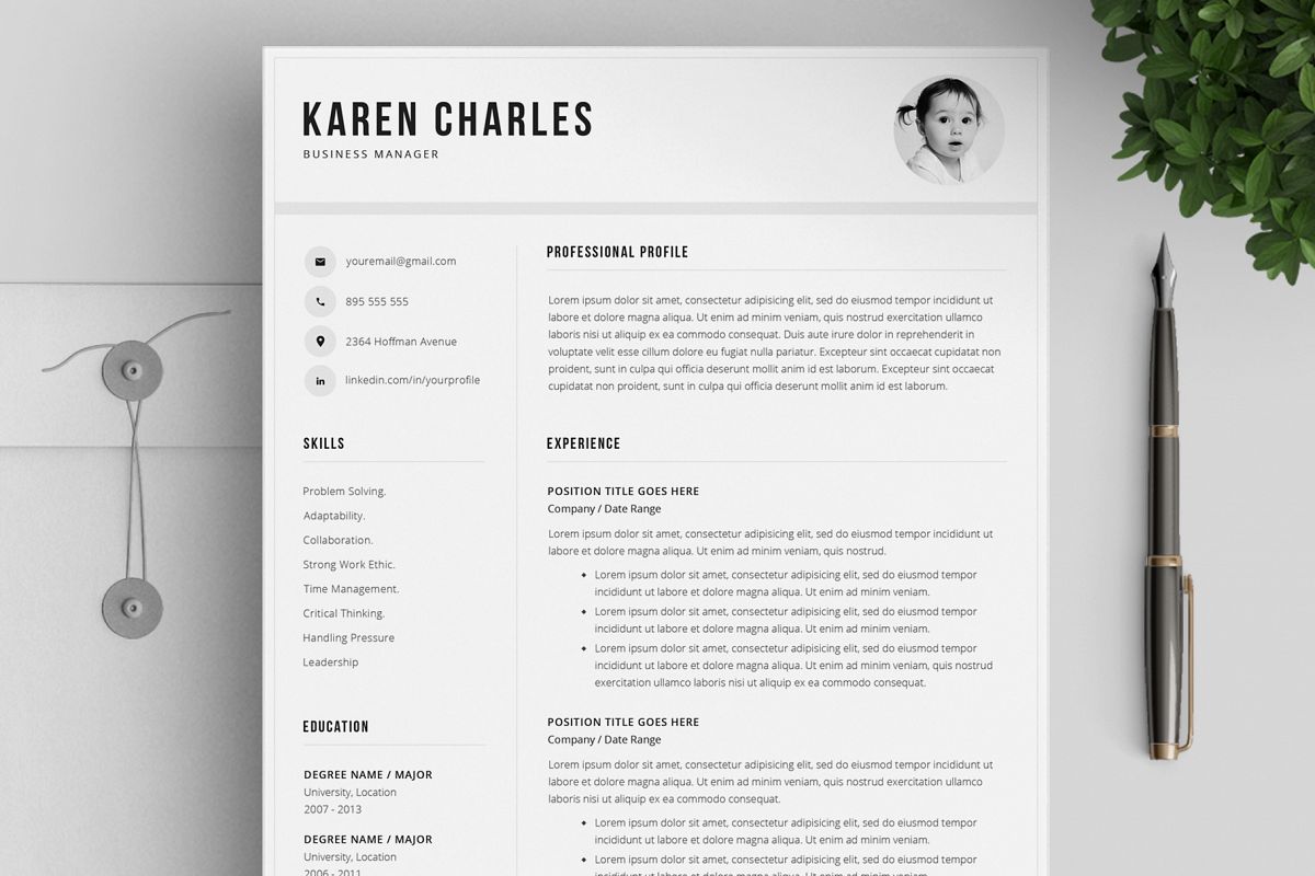 Resume Template and Cover Letter / 4 Pages example image 1