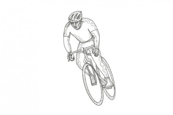 Road Bicycle Racing Doodle example image 1