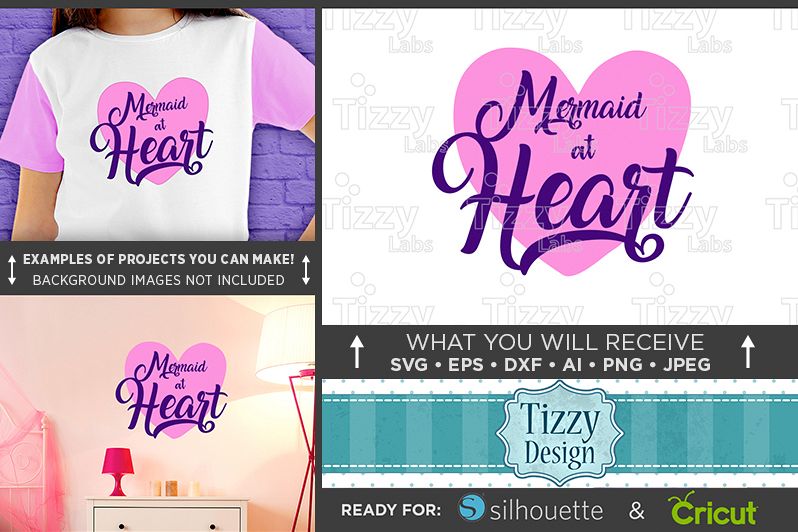 Mermaid at Heart SVG - Mermaid Shirt SVG File - 1061 example image 1