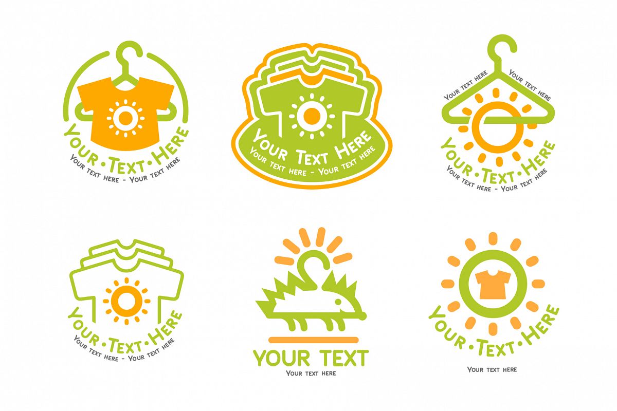 Kids cloth logo set example image 1
