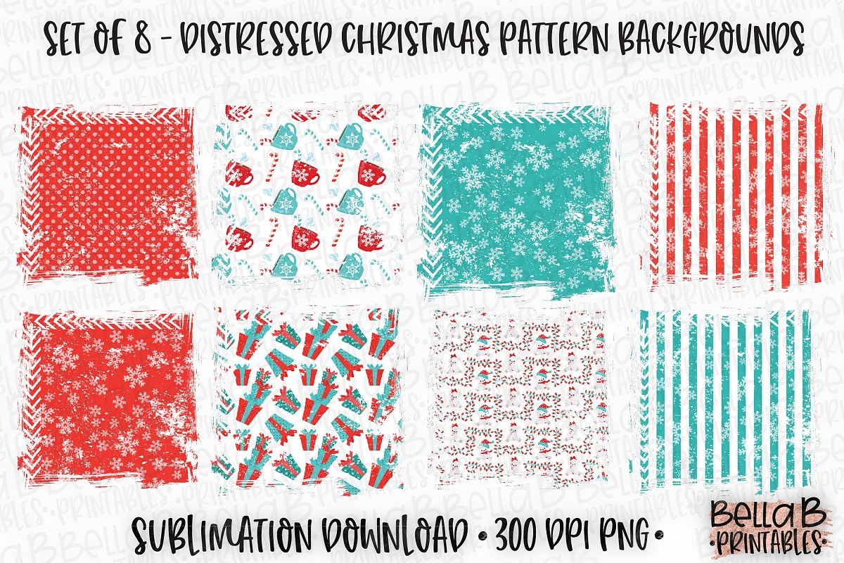 Christmas Sublimation Background Bundle, Christmas Frames example image 1