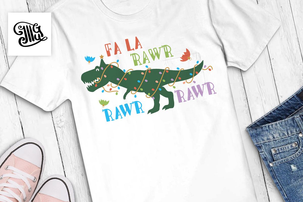 Fa la Rawr Rawr Rawr Christmas dinosaur - kids example image 1