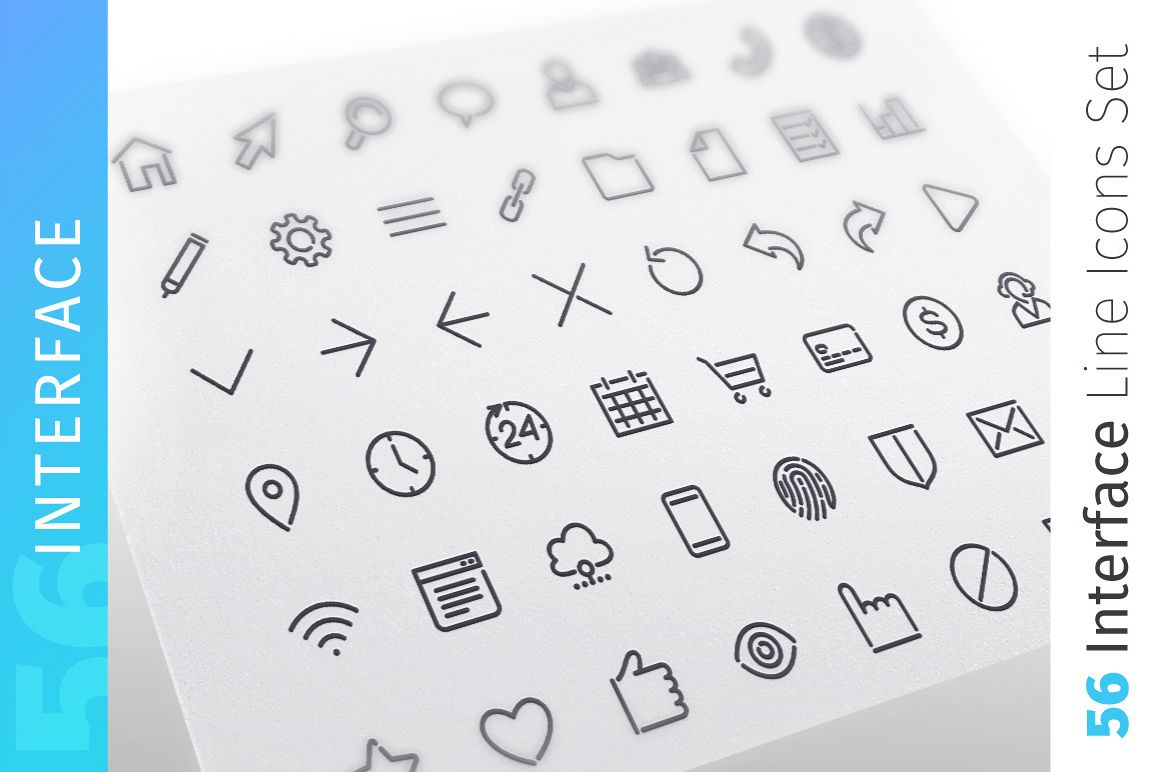 Interface Line Icons Set example image 1