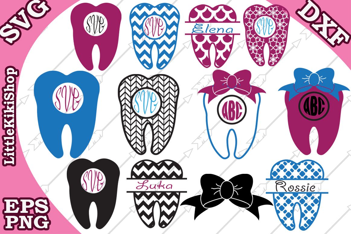 Tooth Svg , tooth Monogram Svg,Dentist Svg example image 1