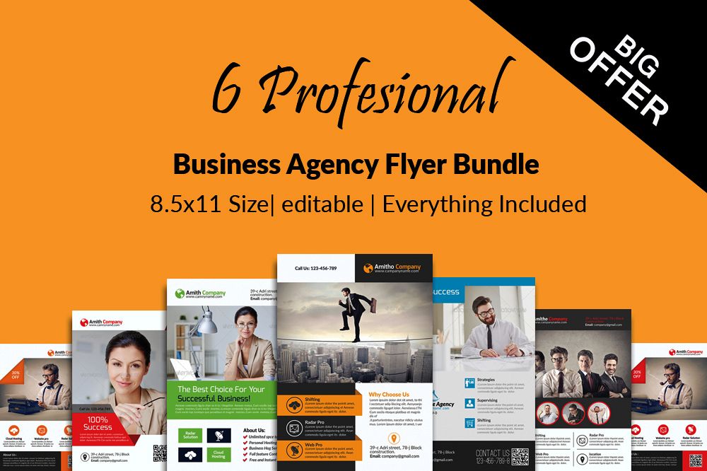 6 Corporate Business Flyers Bundle example image 1