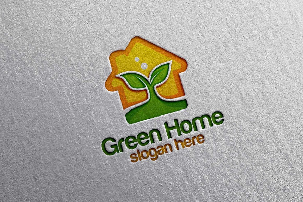 Real estate Logo, Green Home Logo 26 example image 1