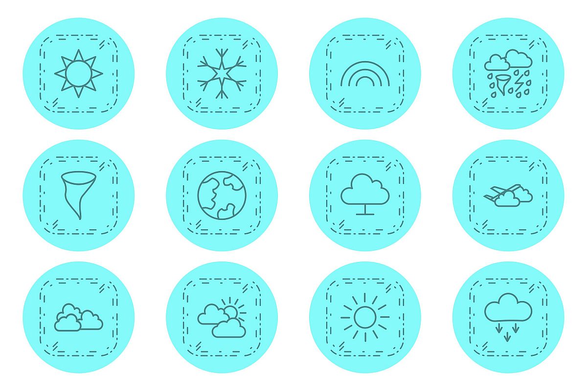 Set Of Weather And Season Icons example image 1
