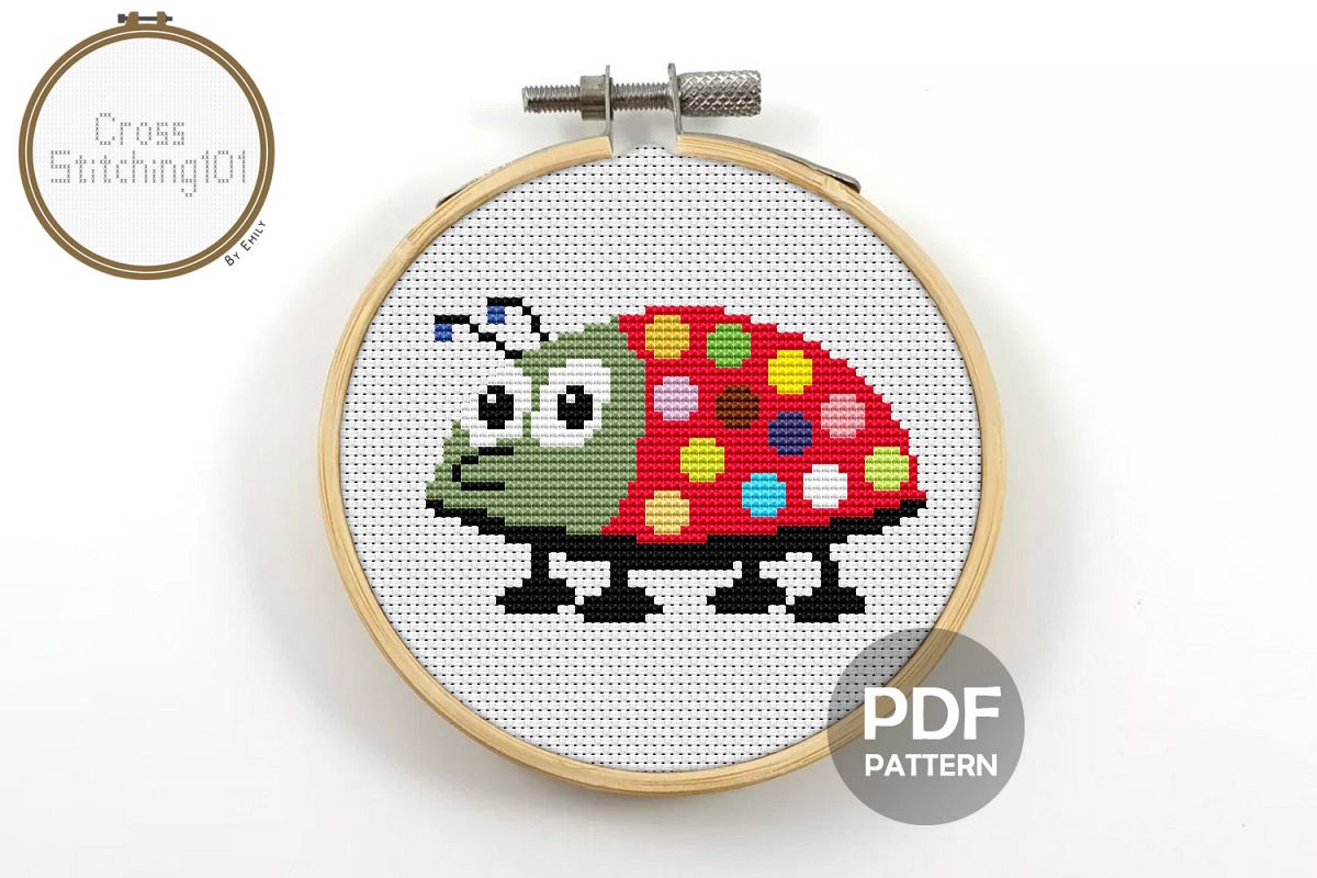 Baby Bug Cross Stitch Pattern - Instant Download PDF example image 1
