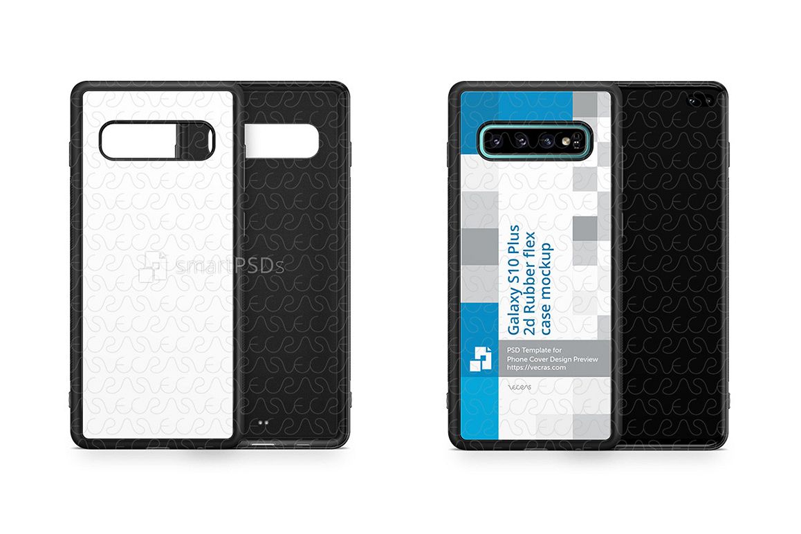 Galaxy S10 Plus 2d RubberFlex Case Design Mockup 2019 example image 1