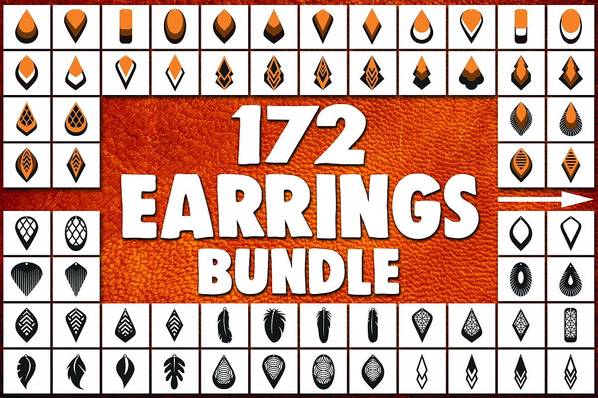 Download 172 Earrings template SVG - Cut files - Leather earrings SVG