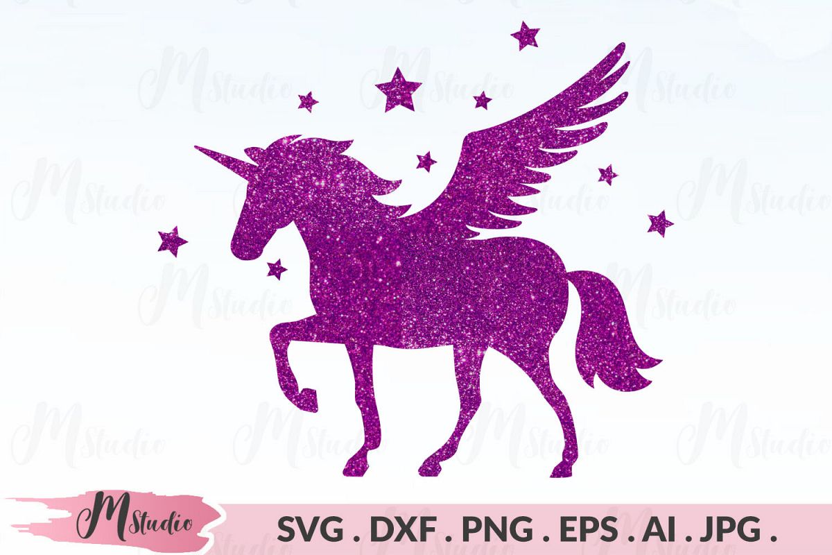 Unicorn Pegasus SVG (168112) | Cut Files | Design Bundles