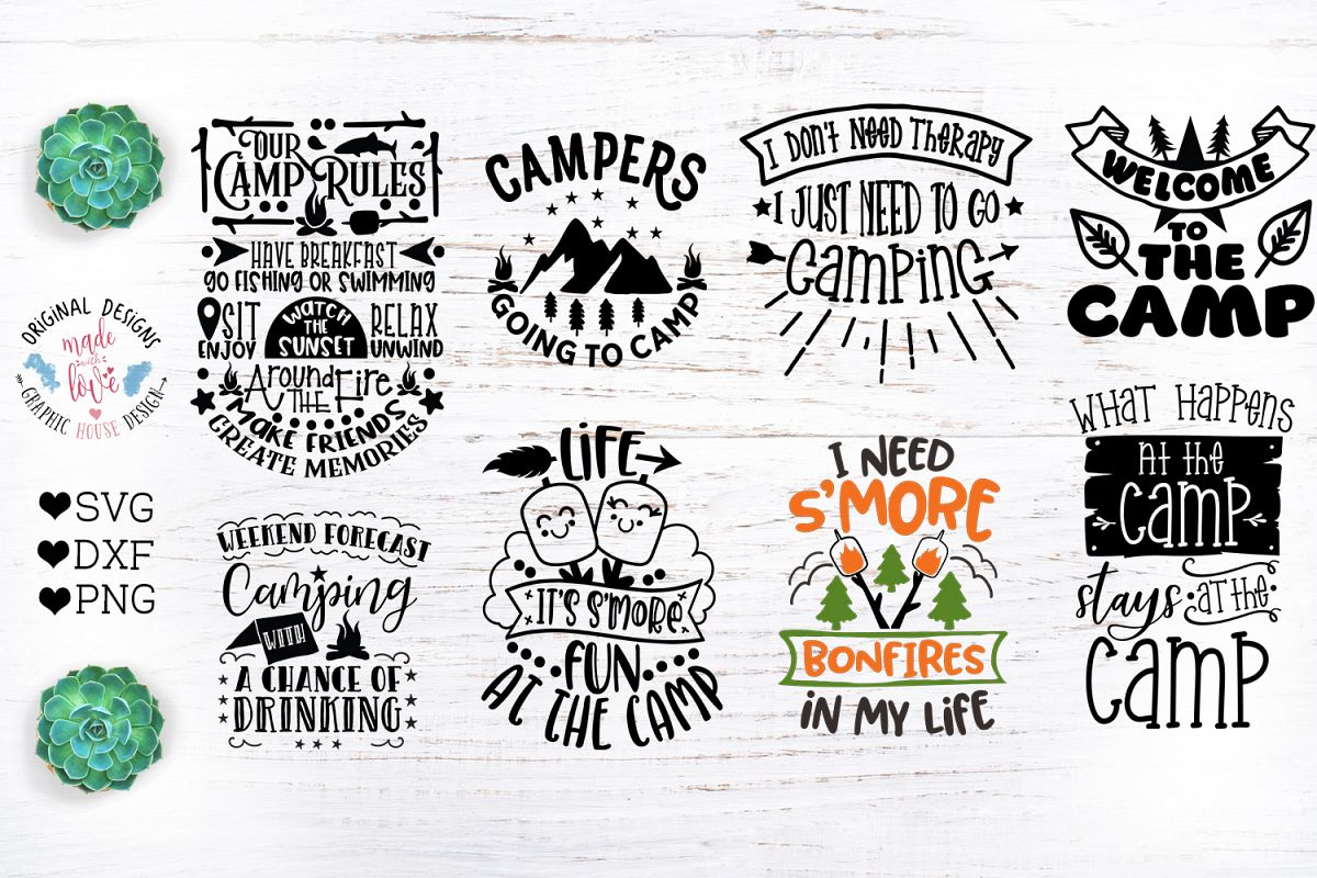 Download Camp Quotes Bundle - Camping Cut Files