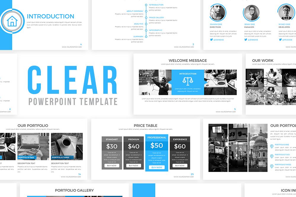 Clear Powerpoint Template example image 1