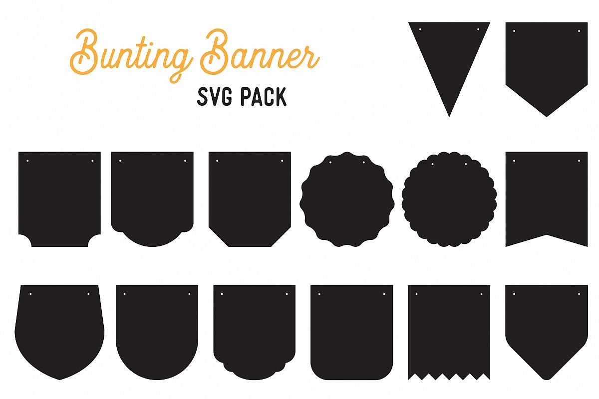 Bunting Clipart SVG Pack - Pennant SVG pack Cut File (273439) | Illustrations | Design Bundles