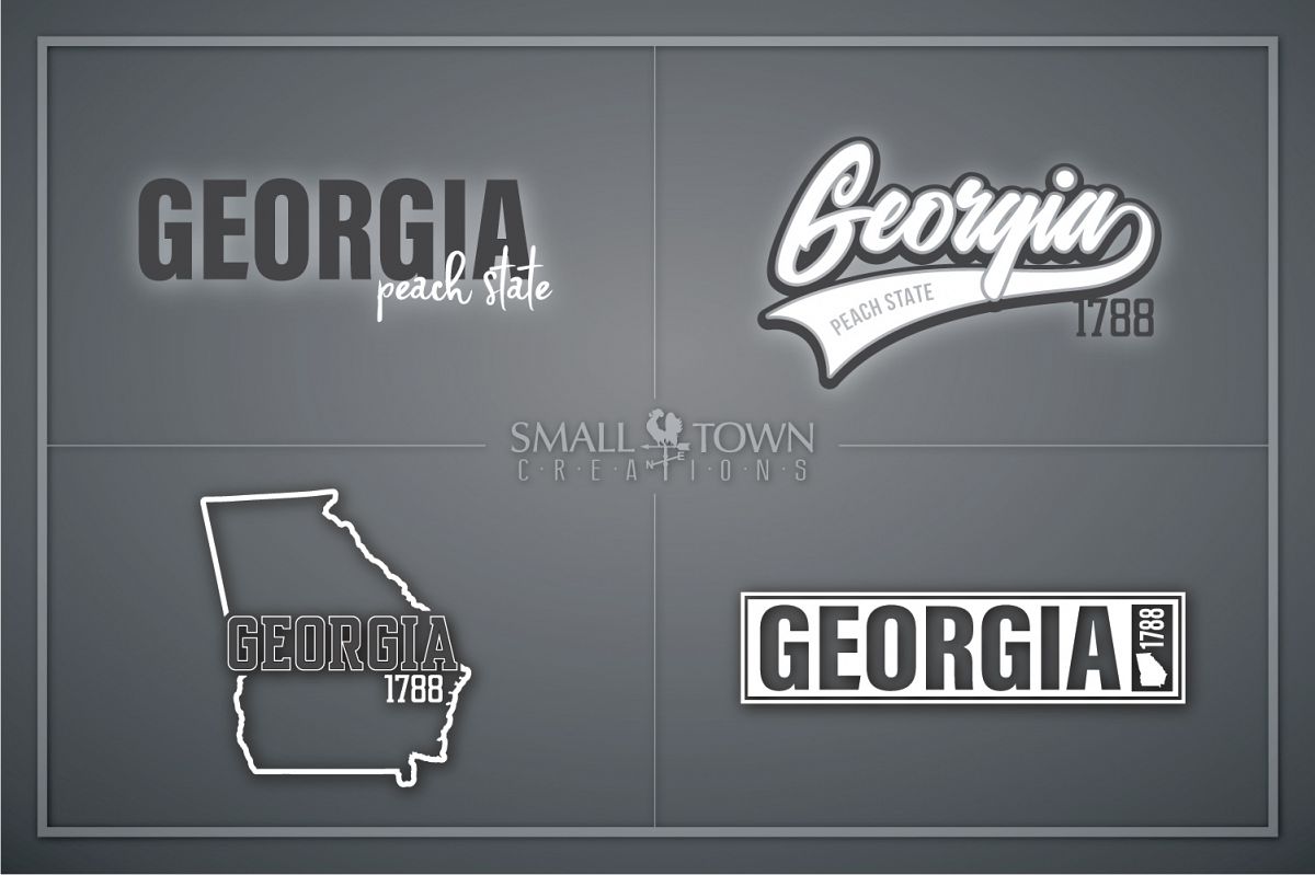 Georgia, Peach State - slogan, logo, PRINT, CUT & DESIGN example image 1