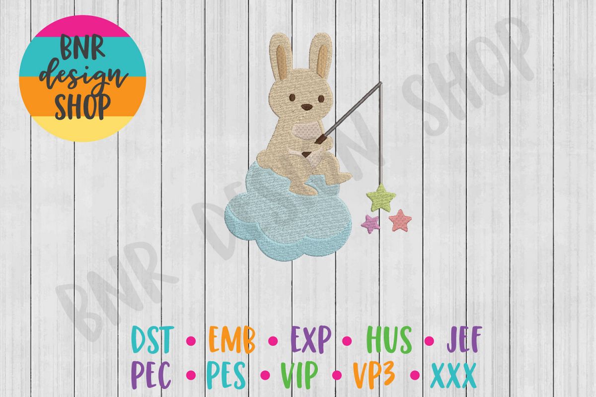 Bunny Machine Embroidery Design example image 1