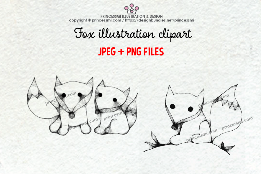 FOX illustration clipart set example image 1