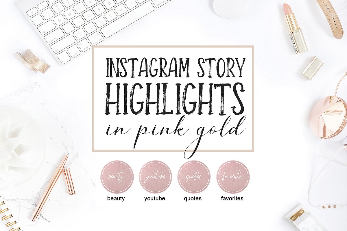 Instagram Highlight Covers in Pink Gold example image 1