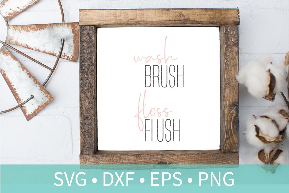 Wash Brush Floss Flush SVG DXF EPS PNG Clipart Cut File example image 1