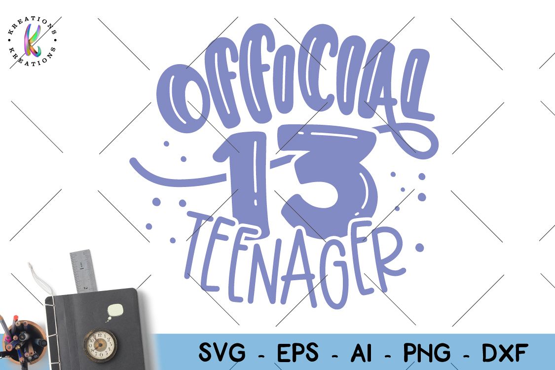 Birthday -official teenager 13 svg